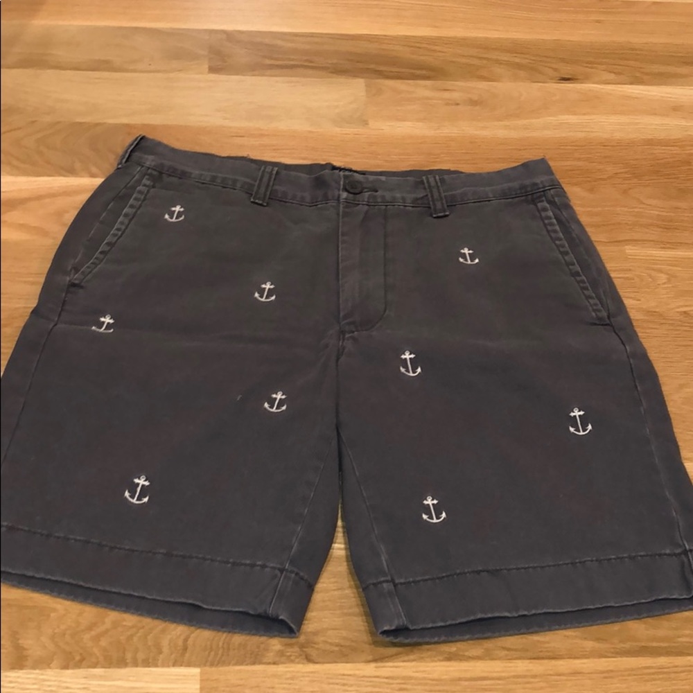J. Crew Anchor embroidered shorts.